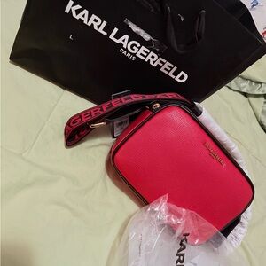 Karl Lagerfeld Bright Red Crossbody Bag with Chic Design